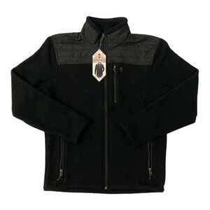 Free Country Grid Fleece Black Coat Medium